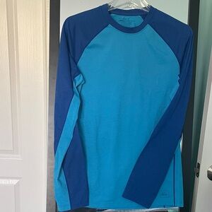 Men's Two-Tone Blue Long-Sleeve athletic Shirt